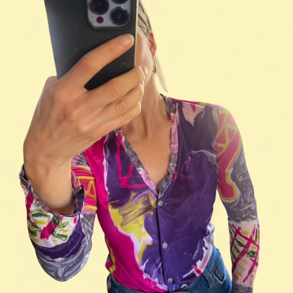 Vintage Christian LaCroix abstract motif button up cardigan - Picture 4 of 4